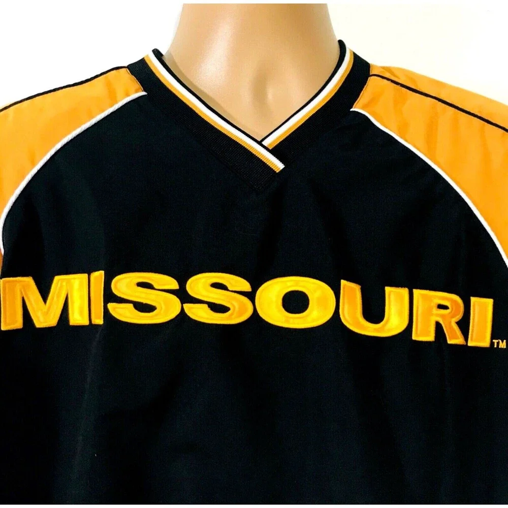 Missouri Tigers Vtg Pullover Jacket Spellout S Men M L Women Black Gold 58 Sport
